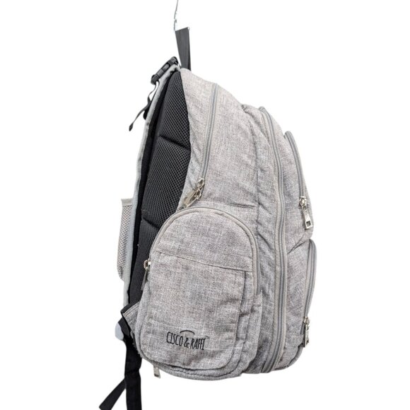 Cisco Raffi Backpack Diaper Bag Unisex Light Grey Many Pockets 15" - Picture 4 of 15